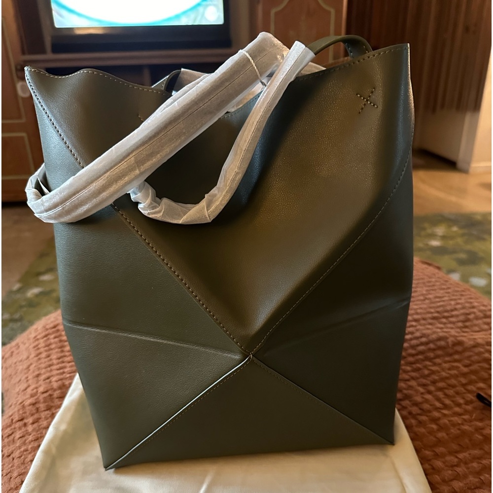 Khaki / Olive Green Puzzle Tote Bag